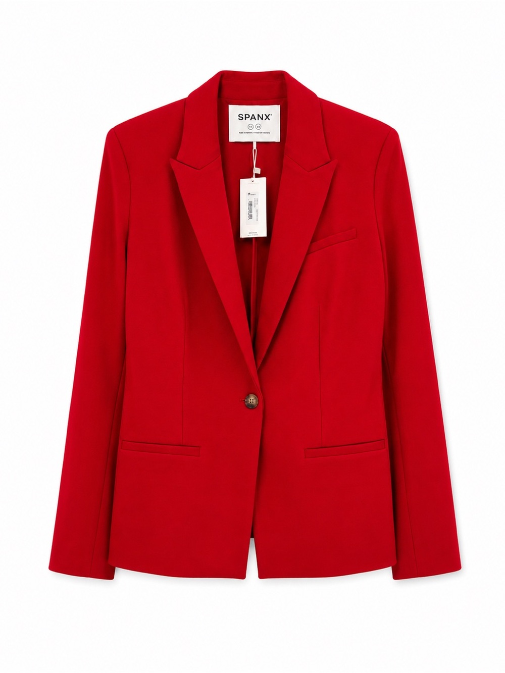 SPANX Red Single-Button Notch-Lapel Blazer